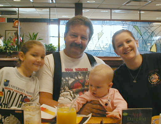 Happy Boy! All these pretty women and breakfast too?